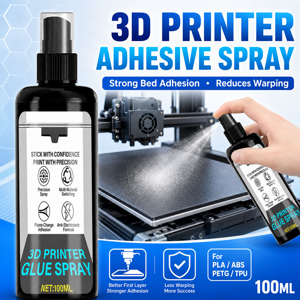 Abs Filament - 100/200ml 強力3Dプリンター用接着スプレー - PLA、ABS、PETG、TPUフィラメントに適応 - 变形を軽減し、ベッドの接着力を強化