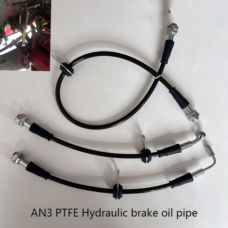 Ptfe Tube - 自動車航空油圧フロントリアブレーキホース AN3 PTFE 車ステンレス鋼編組ブレーキクラッチパイプライン N10X1 メス