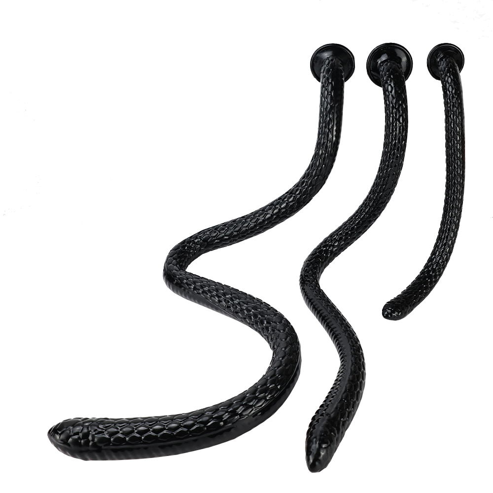 巨大なエクストラロングアナルプラグブラックTPEスネークヘッ - Cobra Extruder のレビューと価格